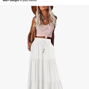 Elegant White A-Line Maxi Skirt